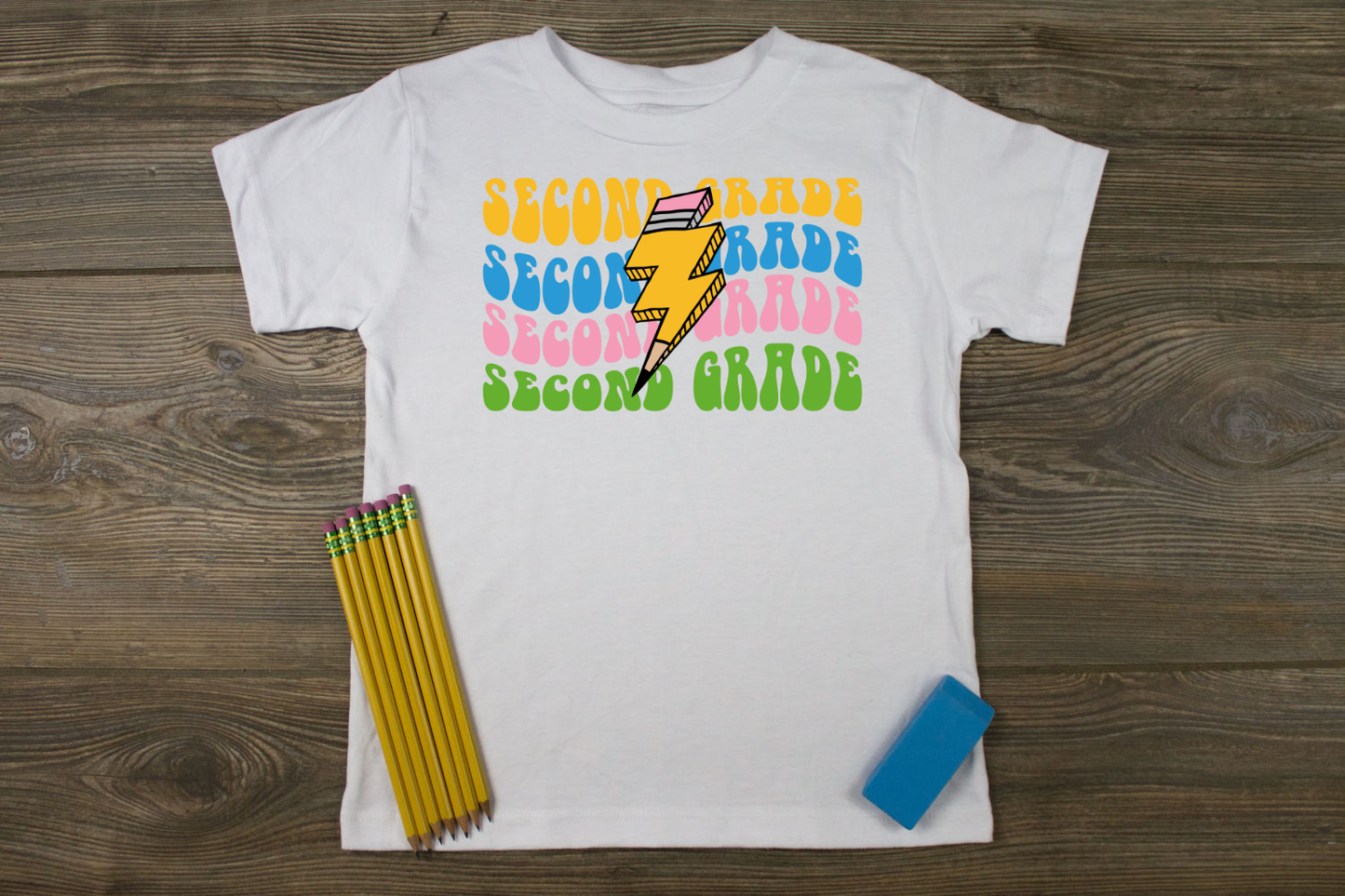 Retro (Grade Level) Pencil Lightening T-Shirt