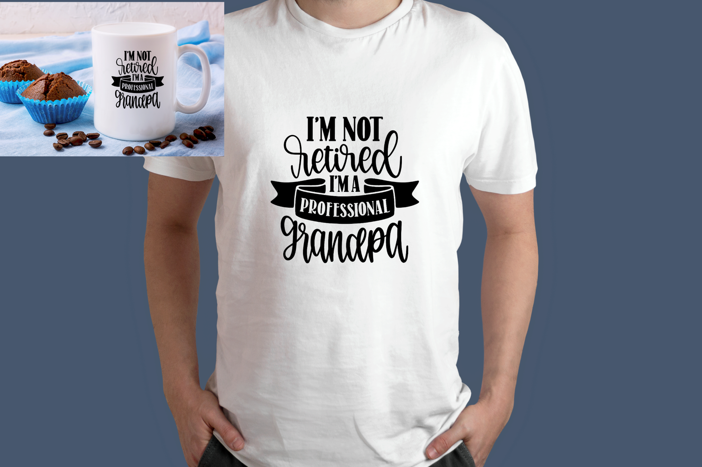 I'm Not Retired, I'm A Professional Grandpa T-Shirt and Mug Set
