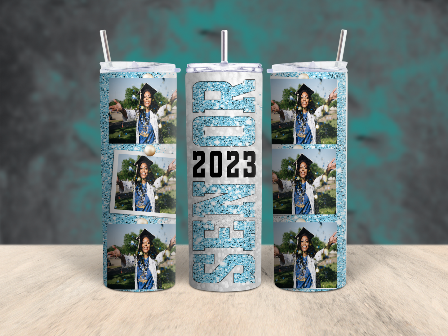 2023 Glitter Senior Customized Photo Tumbler