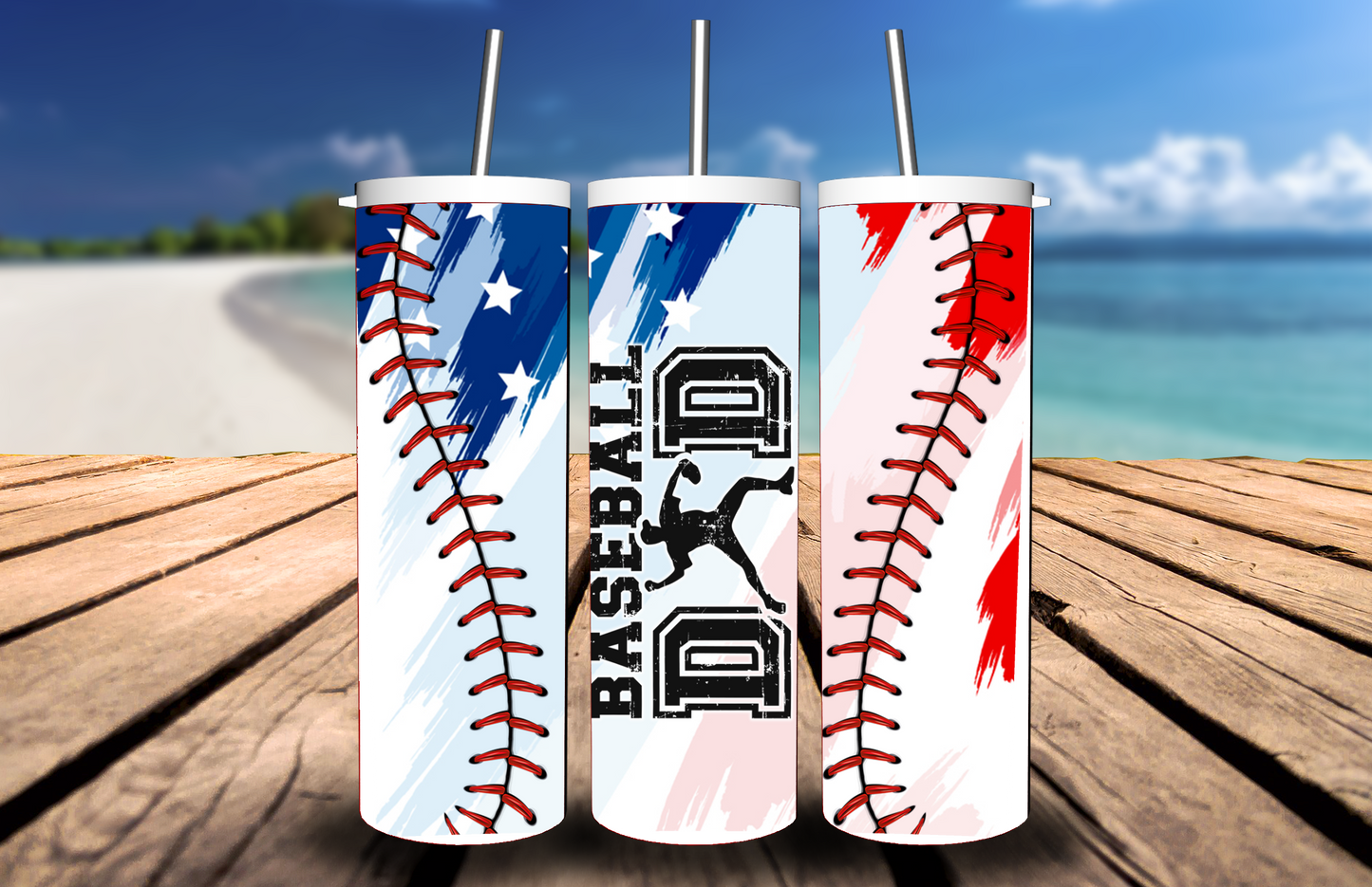 American Baseball Dad Tumbler
