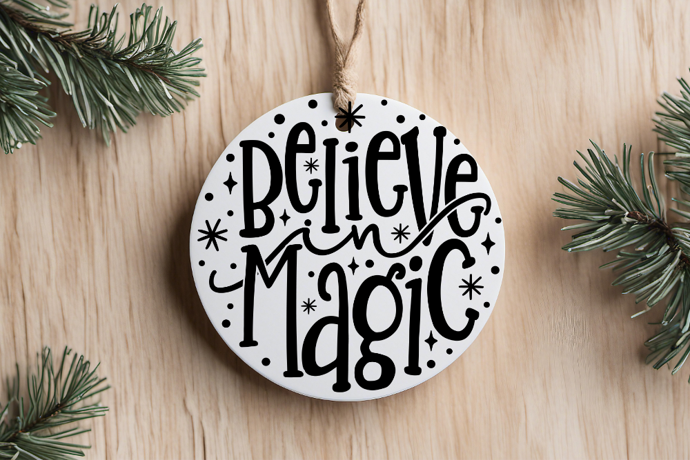 Traditional Christmas Sayings- Black & White Ornaments