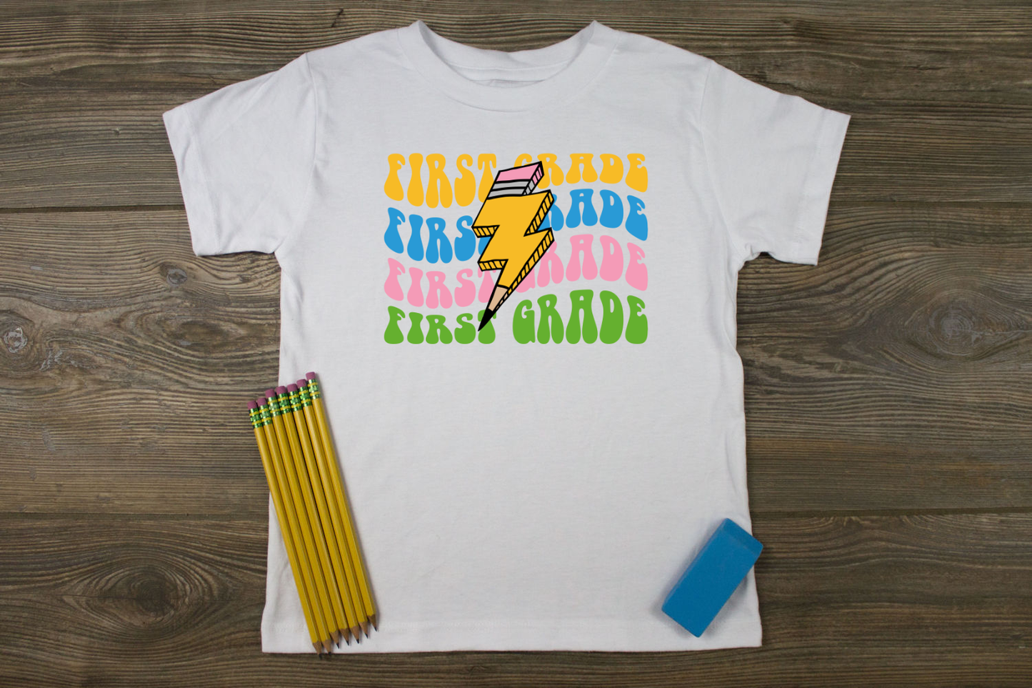 Retro (Grade Level) Pencil Lightening T-Shirt