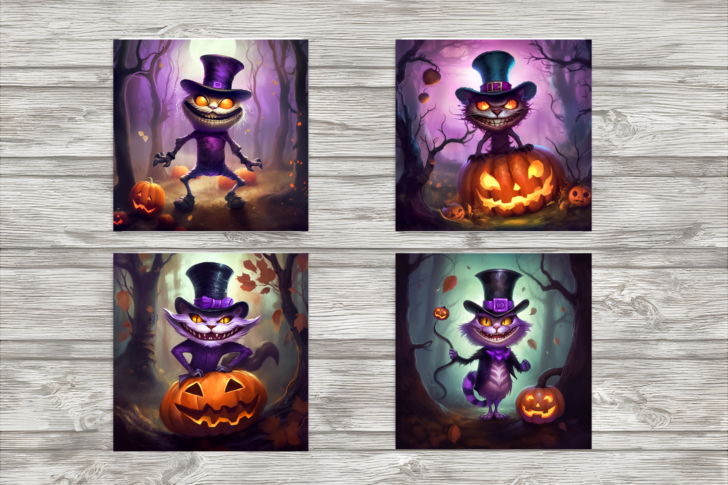 Halloween Cats In A Hat Coasters
