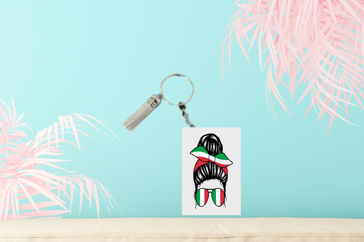 Italian Messy Bun Keychain