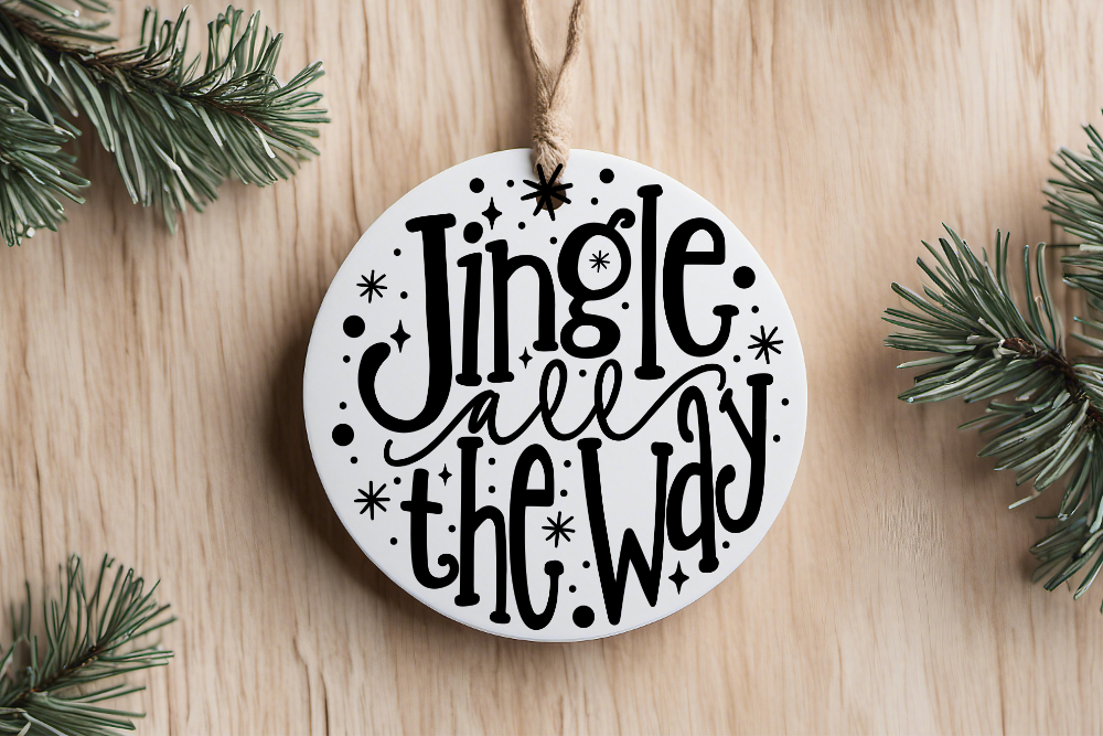 Traditional Christmas Sayings- Black & White Ornaments