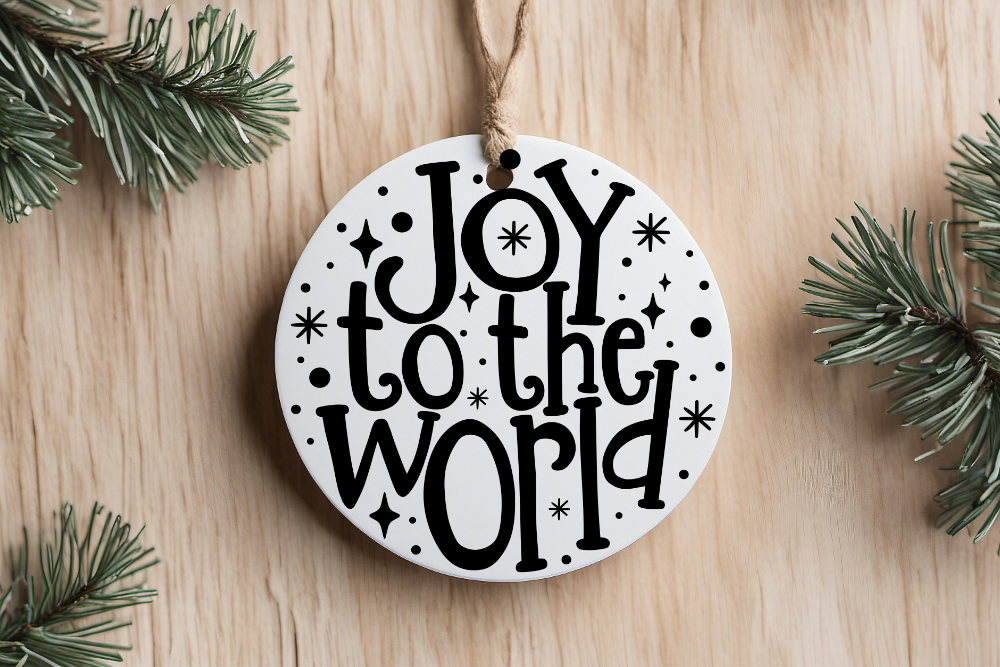 Traditional Christmas Sayings- Black & White Ornaments