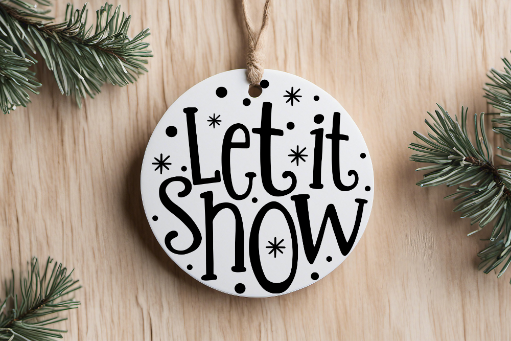 Traditional Christmas Sayings- Black & White Ornaments