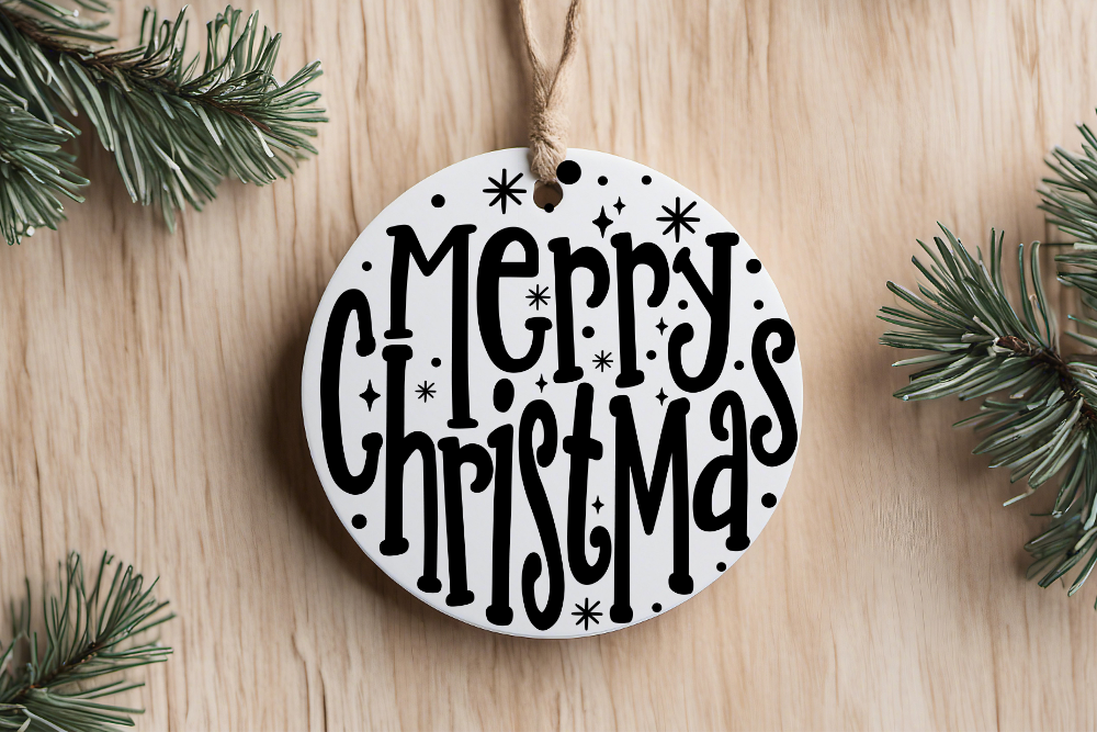 Traditional Christmas Sayings- Black & White Ornaments