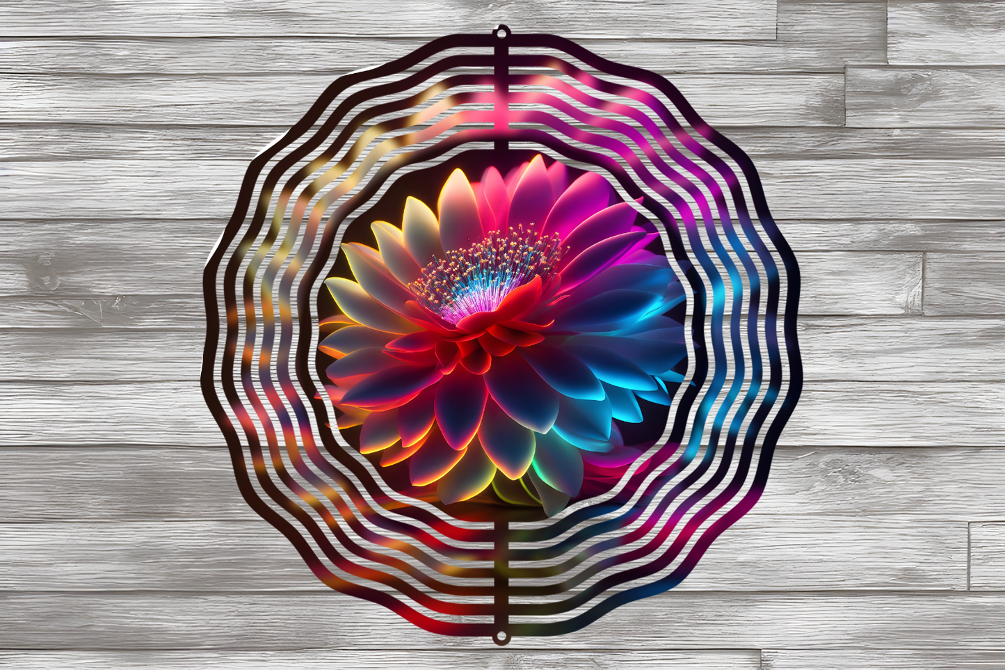 Neon Light Floral Wind Spinner