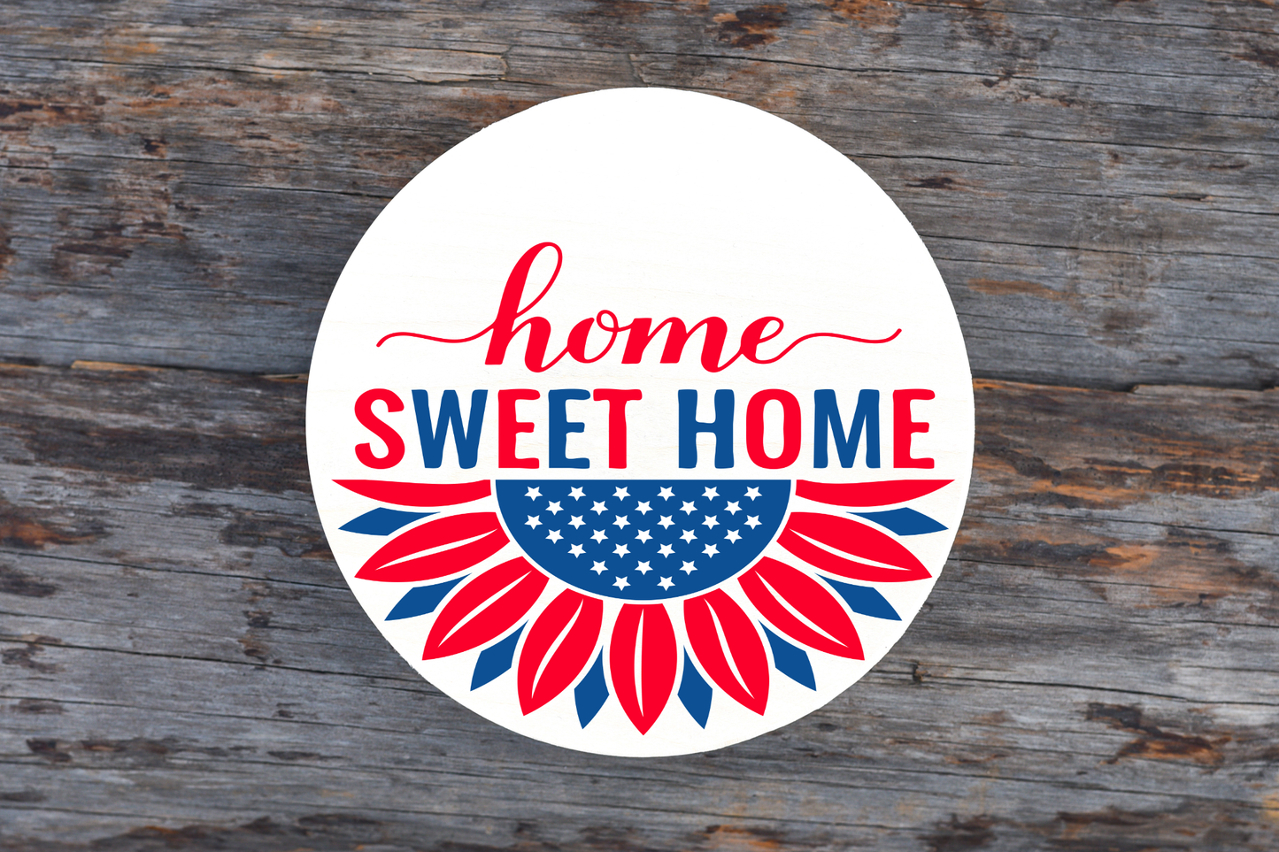 Home Sweet Home Sunflower Round Sign