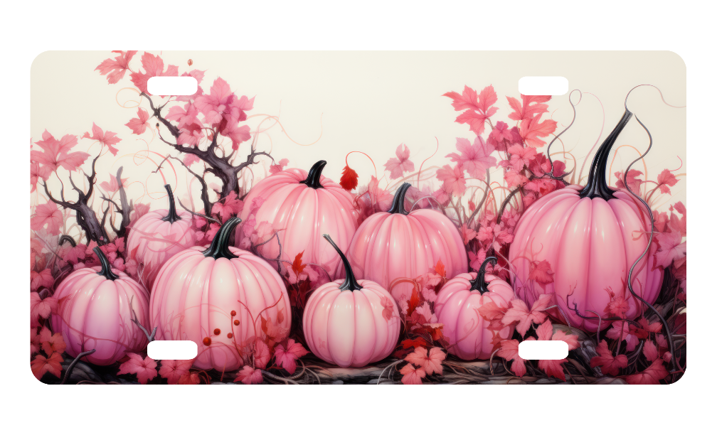 Pink Pumpkin License Plate