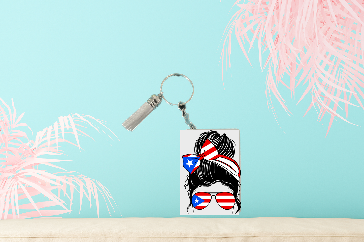 Puerto Rican Messy Bun Keychain