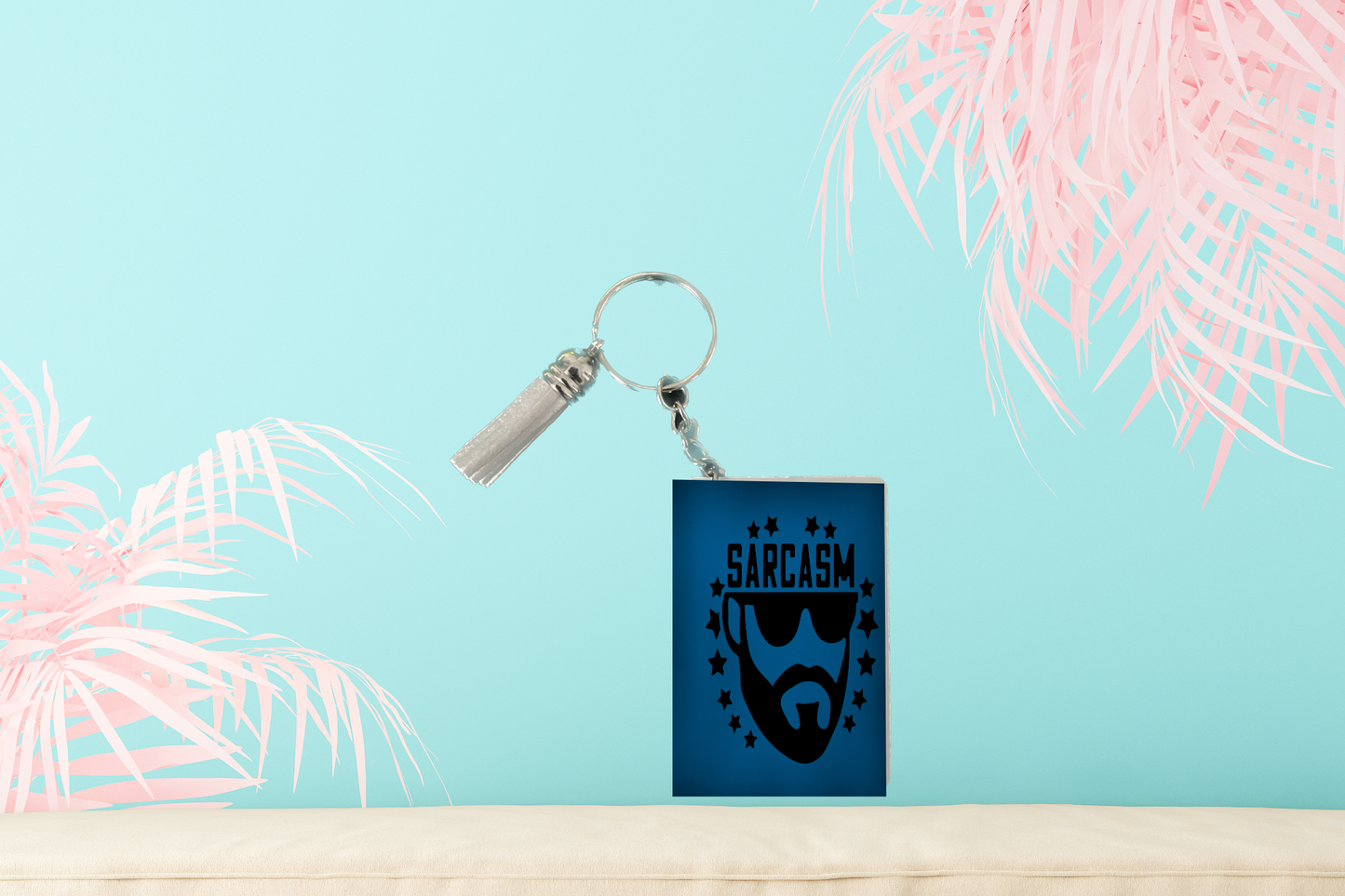 Sarcasm Bearded Guy Keychain