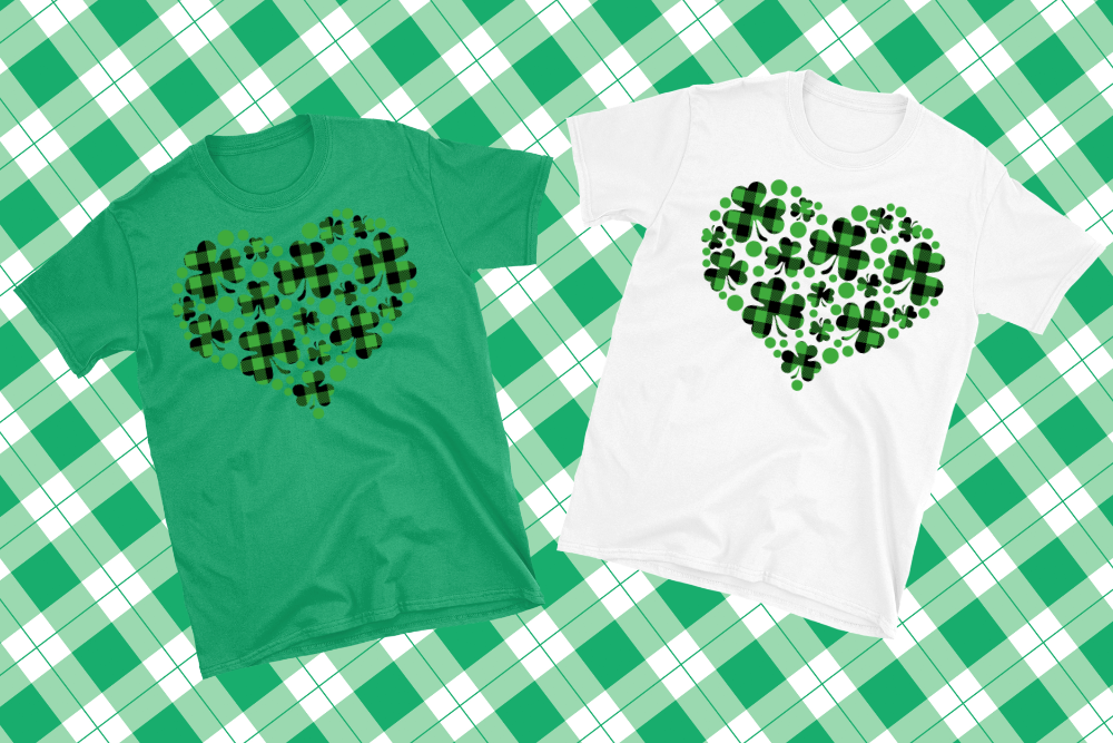 Plaid Shamrocks Heart Shirt