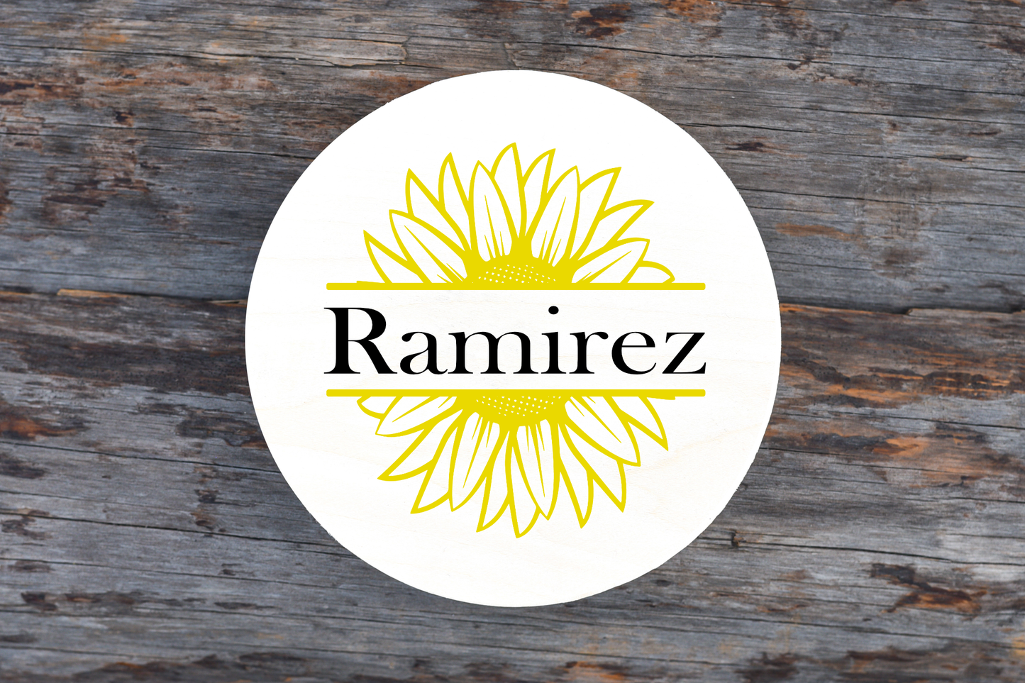 Sunflower Name Round Sign