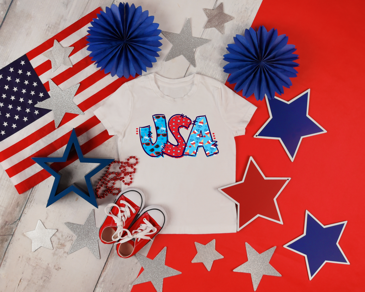 4th of July- Patriotic USA Kid T-Shirt