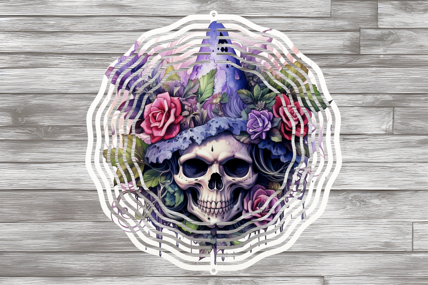 Halloween Witch Skull Wind Spinner