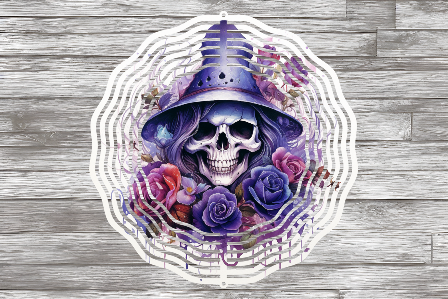 Halloween Witch Skull Wind Spinner