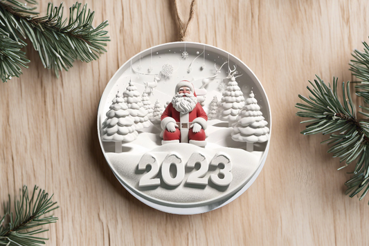 3D 2023 Santa Ornament