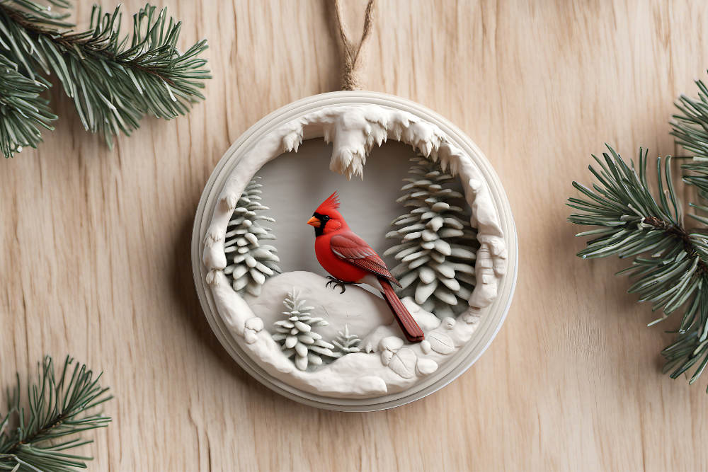 3D Cardinal Ornament