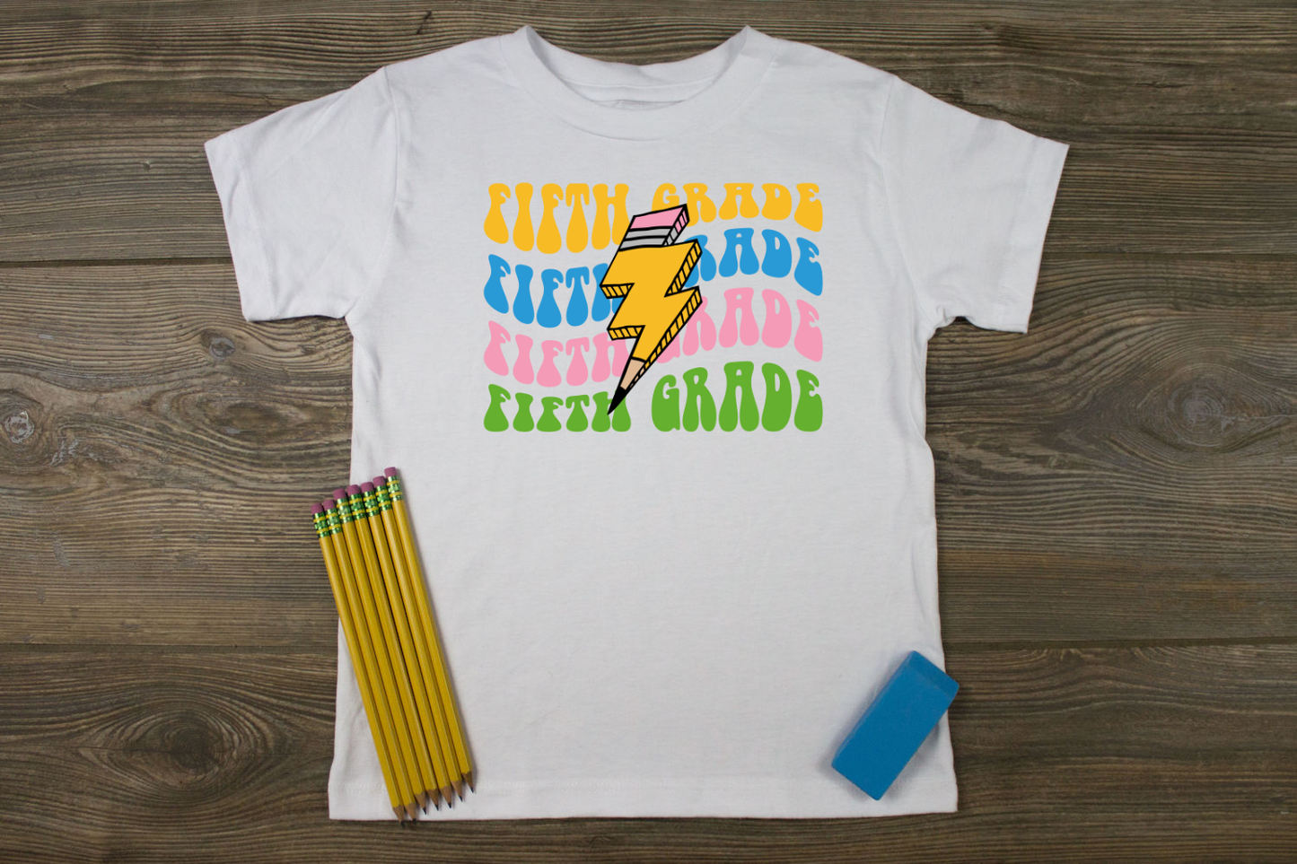 Retro (Grade Level) Pencil Lightening T-Shirt