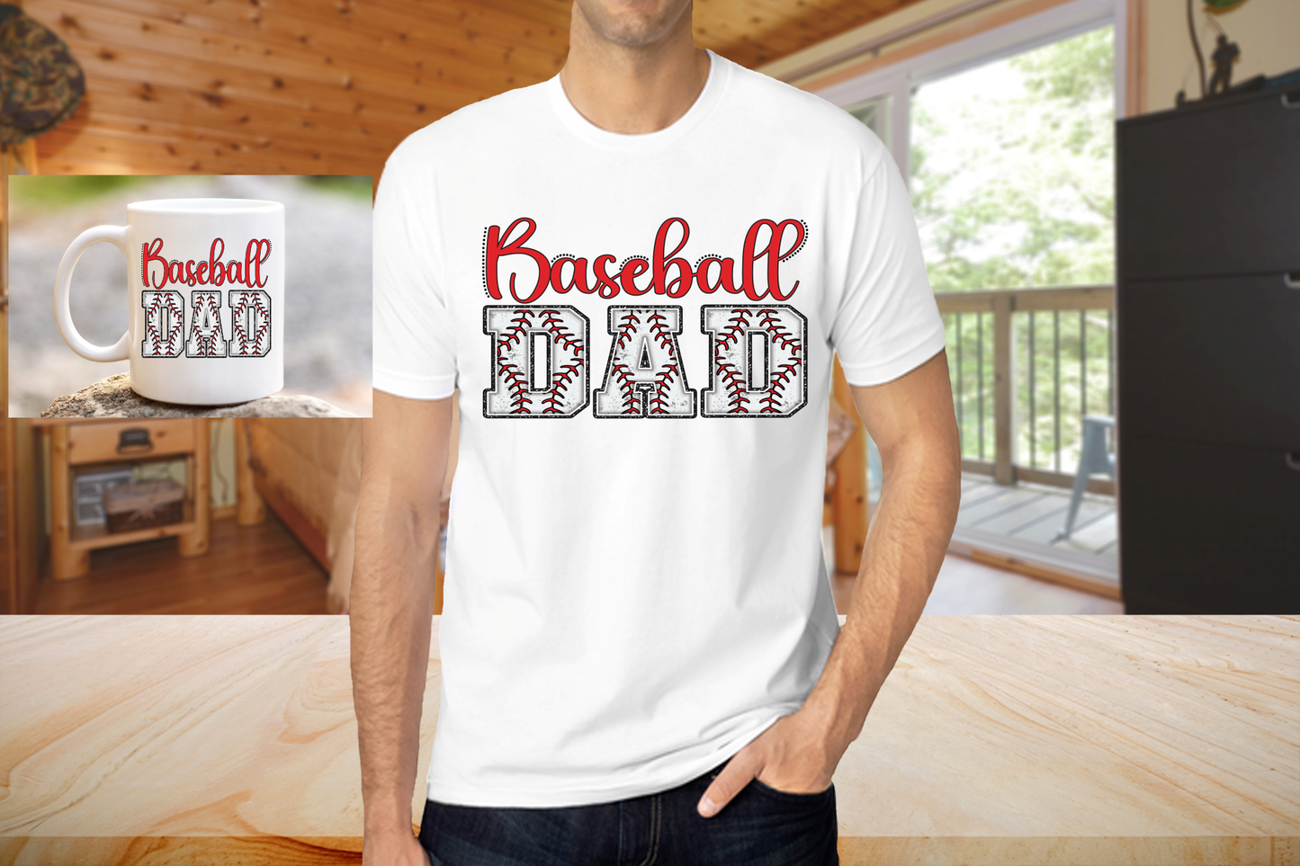 Baseball Dad T-Shirt and Mug Set