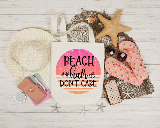 Beach Hair Don't Care Tote Canvas Bag