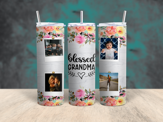 Blessed Grandma Customized Photo Tumbler