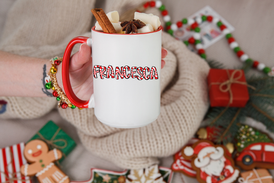 Candy Cane Letter Mug