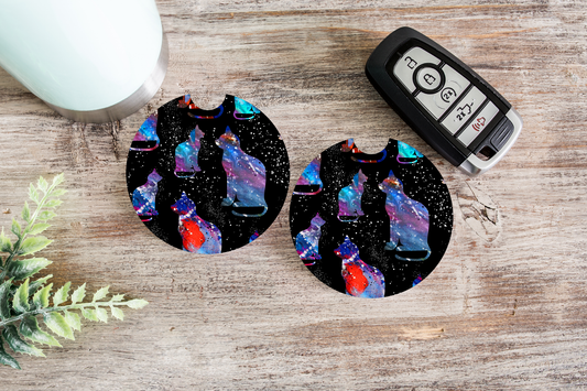 Colorful Cats Car Coaster