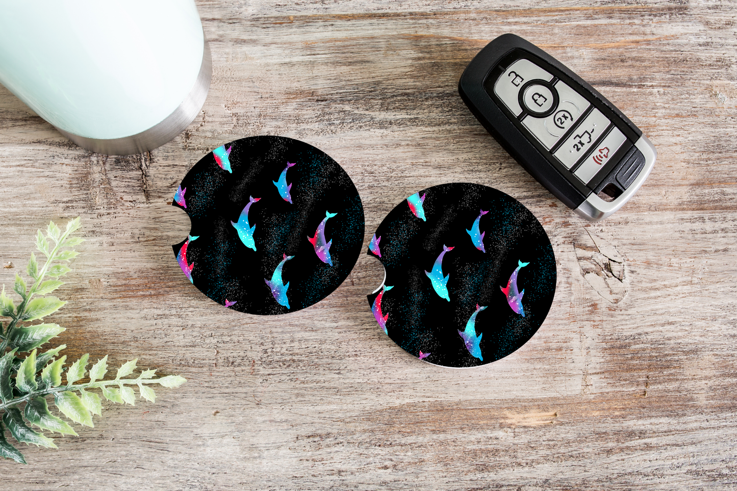 Colorful Dolphin Car Coasters