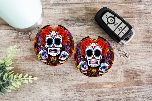 Day Of The Dead Mama & Babies Car Coaster #1