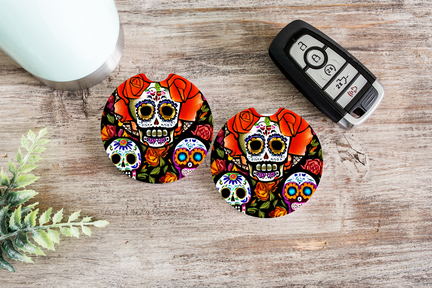 Day of the Dead Mama & Babies Car Coasters #2