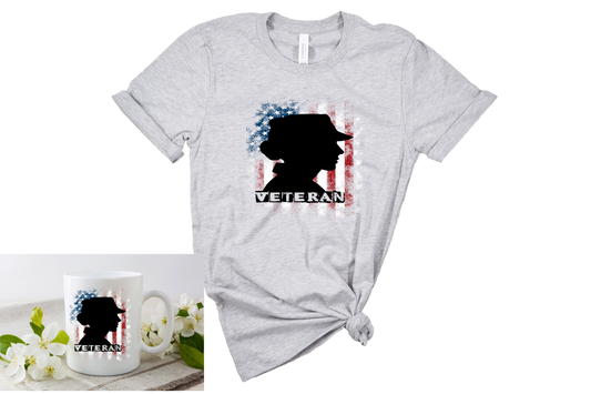 Female Veteran/Soldier T-Shirt and Mug Set