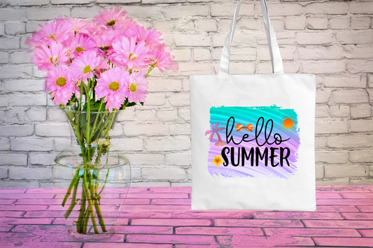 Hello Summer Tote Canvas Bag