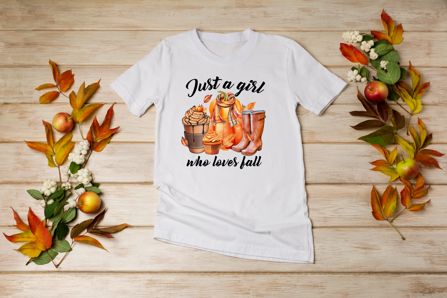 Just A Girl Who Loves Fall- Sweater & Boots T-Shirt