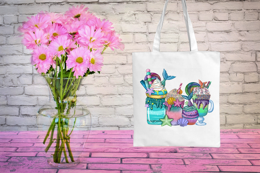 Mermaid Cocktails Tote Canvas Bag