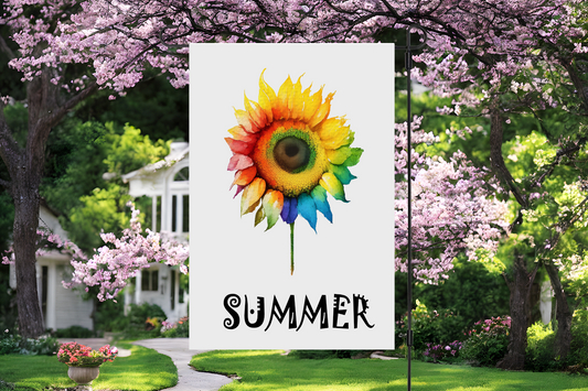 Colorful Sunflower Garden Flag