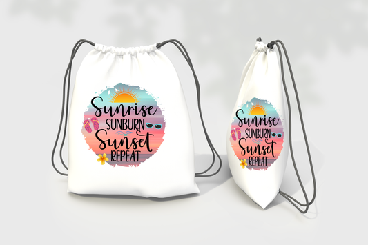 Sunrise Sunburn Sunset Repeat Backpack Canvas Bag