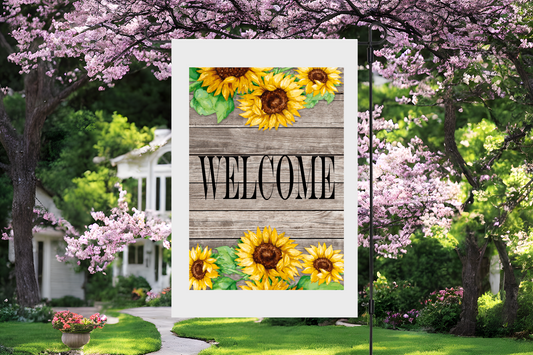 Sunflower Wood Board Garden Flag