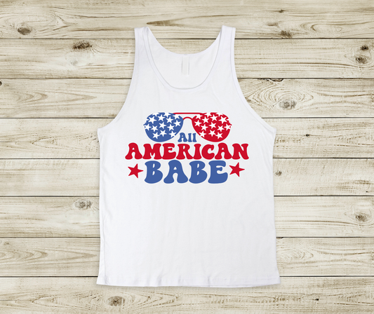 4th of July- Patriotic All American Babe Tank Top