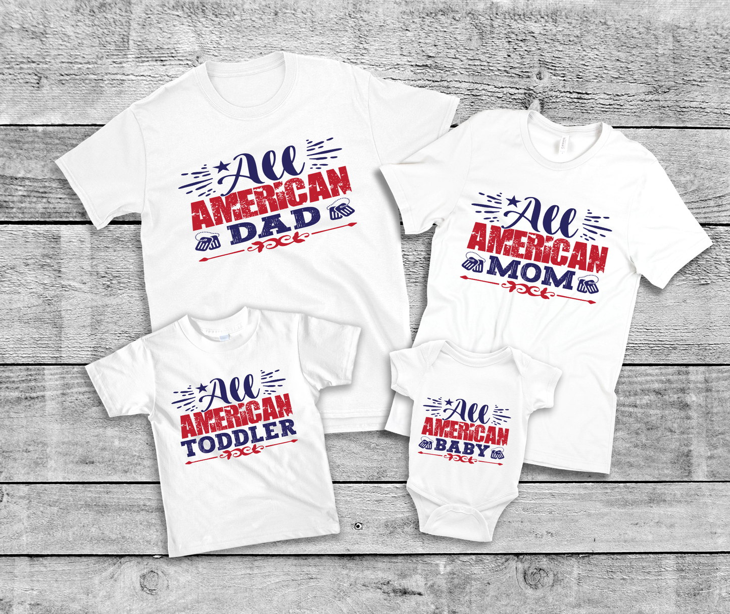 4th of July- Patriotic All American Family T-Shirt