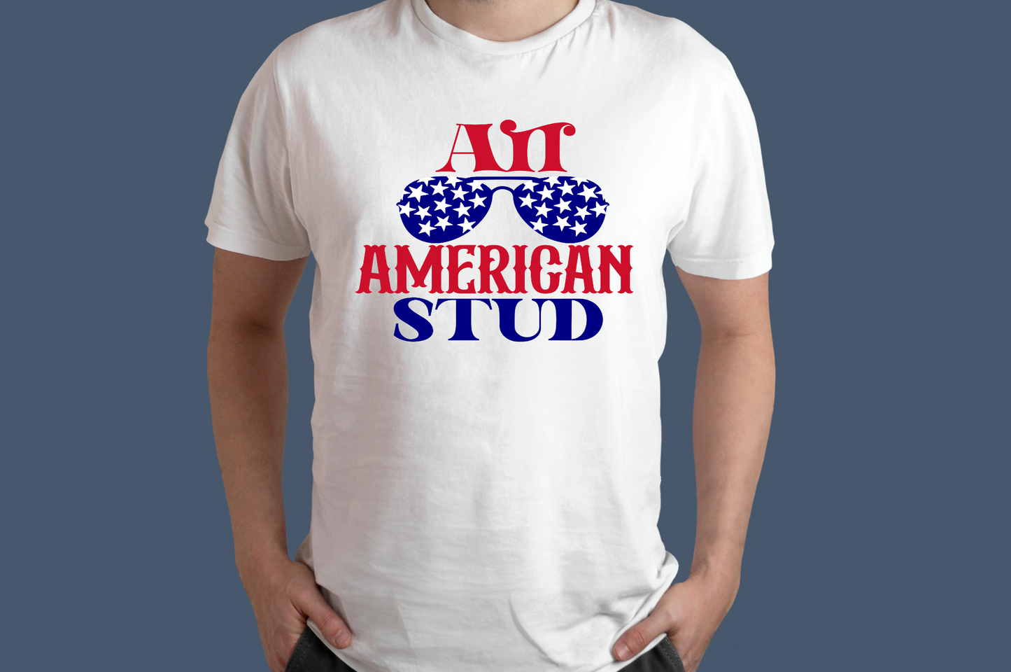 4th of July-Patriotic All American Stud T-Shirt