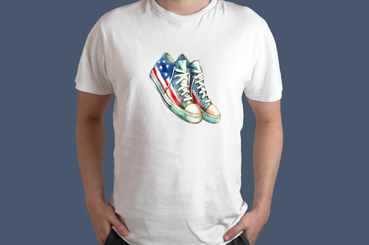 4th of July- Patriotic American Sneakers T-Shirt