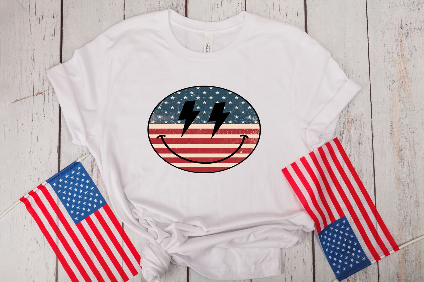 4th of July- Patriotic Smiley Face T-Shirt