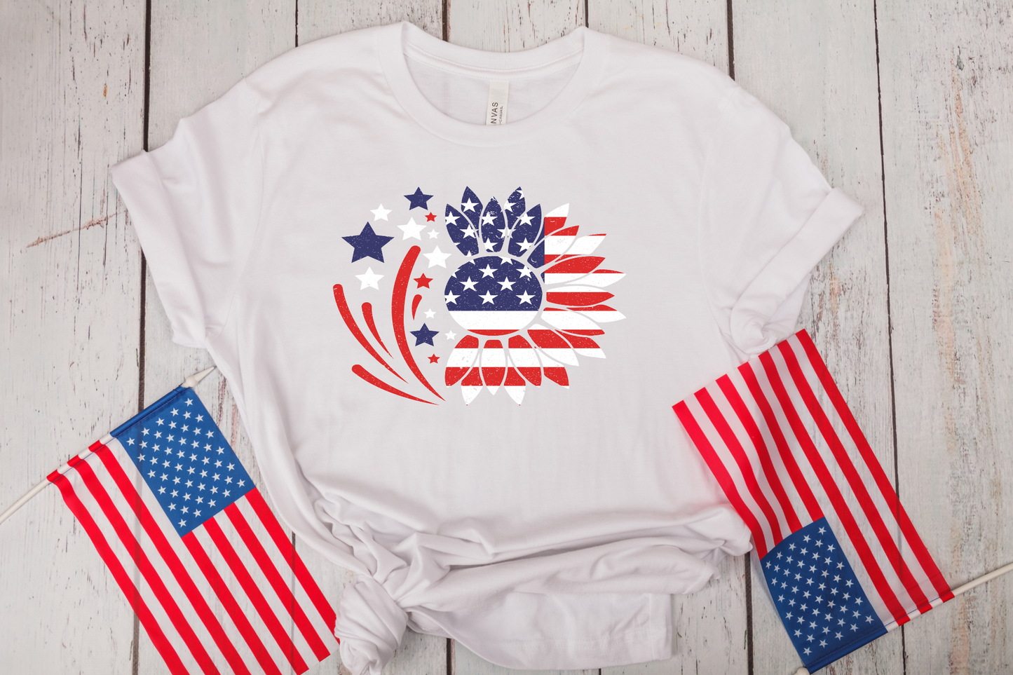 4th of July Patriotic American Sunflower T-Shirt