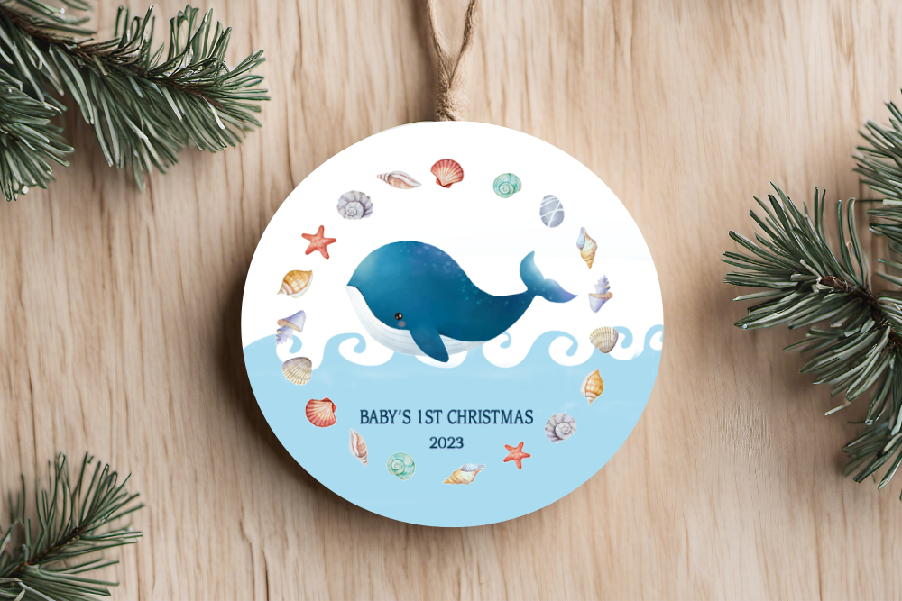 Baby's 1st Christmas Whale Beach Theme 2023