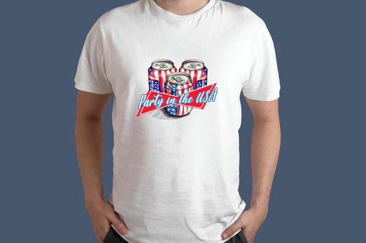 4th of July-Patriotic Party in the USA Beer T-Shirt