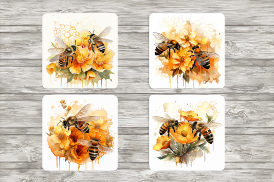 Bee's and Flowers Coasters