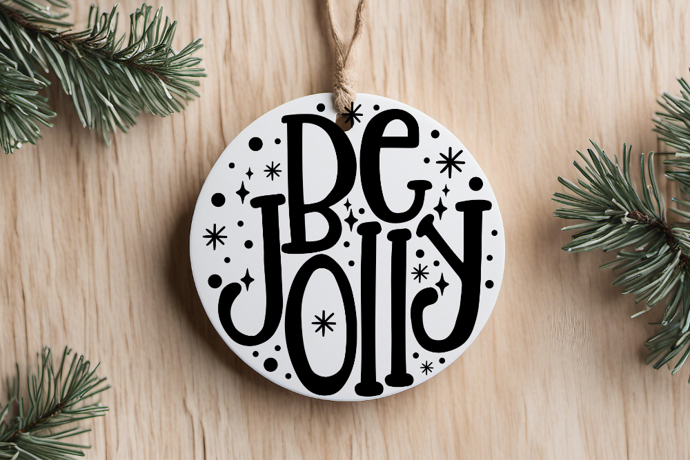 Traditional Christmas Sayings- Black & White Ornaments